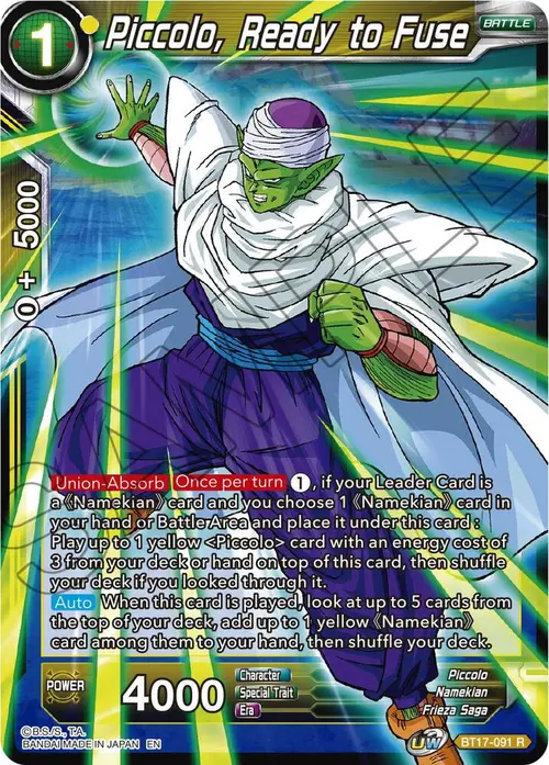 Piccolo, Ready to Fuse card art