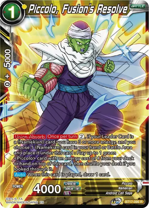 Piccolo, Fusion's Resolve card art