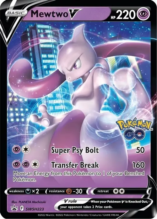 Mewtwo V - SWSH223 card art