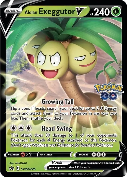 Alolan Exeggutor V - SWSH225 card art
