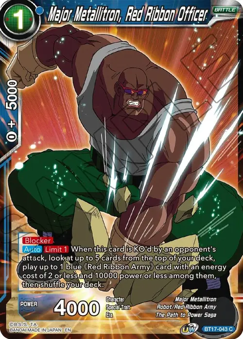 Major Metallitron, Red Ribbon Officer card art