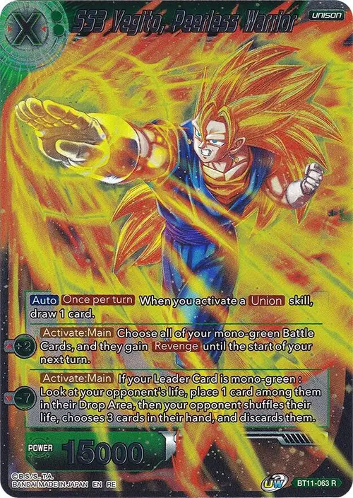 SS3 Vegito, Peerless Warrior (Silver Foil) card art