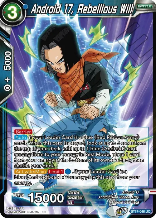 Android 17, Rebellious Will card art