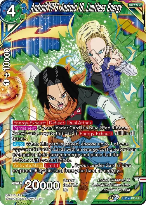 Android 17 & Android-18, Limitless Energy card art
