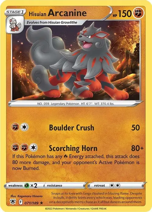 Hisuian Arcanine card art