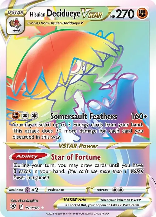 Hisuian Decidueye VSTAR (Secret) card art
