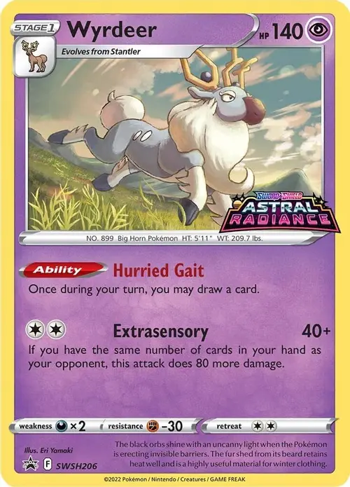 Wyrdeer - SWSH206 card art