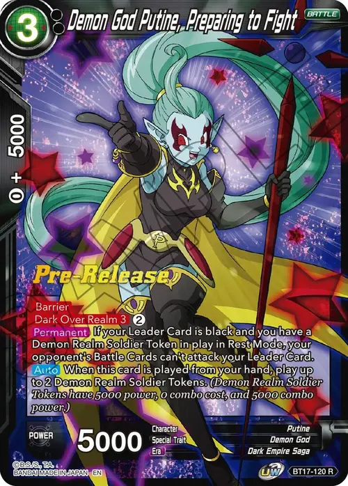 Demon God Putine, Preparing to Fight card art