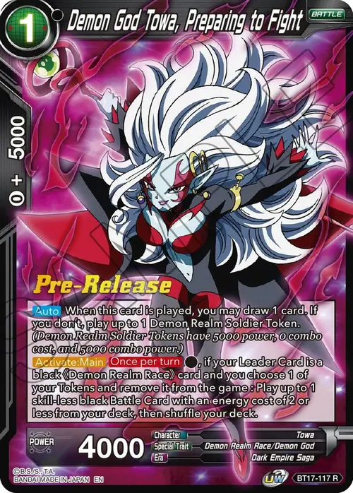 Demon God Towa, Preparing to Fight card art