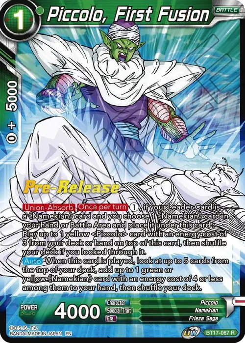 Piccolo, First Fusion card art