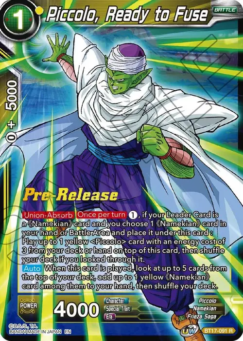 Piccolo, Ready to Fuse card art