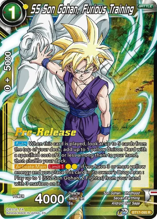 SS Son Gohan, Furious Training card art