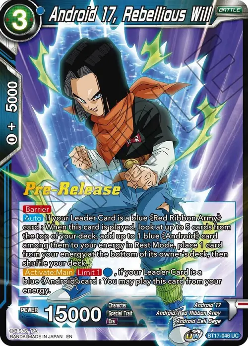 Android 17, Rebellious Will card art