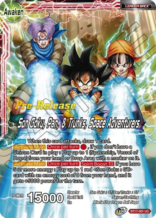 Son Goku // Son Goku, Pan, & Trunks, Space Adventurers card art