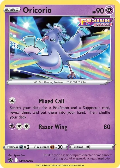 Oricorio - SWSH210 card art