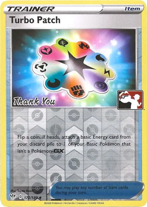 Turbo Patch - 172/189 (Pokemon League) [Thank You] card art
