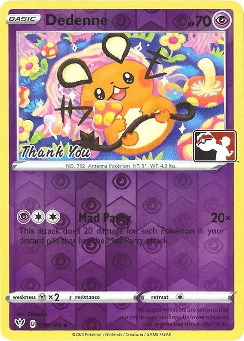 Dedenne - 78/189 (Pokemon League) [Thank You] card art
