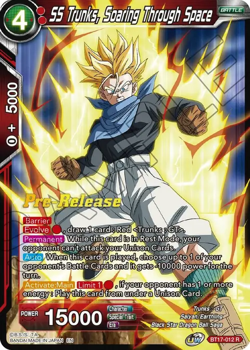 SS Trunks, Soaring Through Space card art