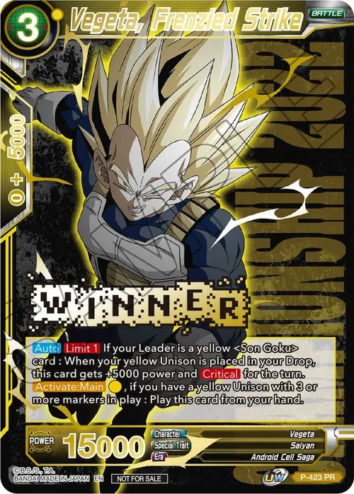 Vegeta, Frenzied Strike (Championship Pack 2022 Vol.2) (Winner Gold Stamped) card art