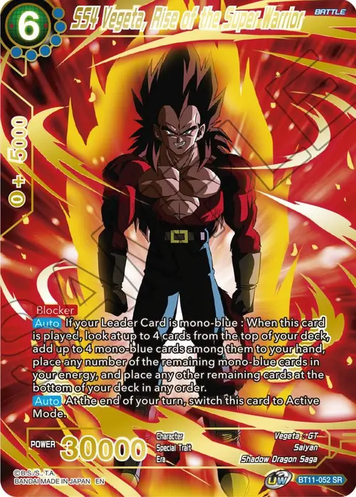 SS4 Vegeta, Rise of the Super Warrior card art