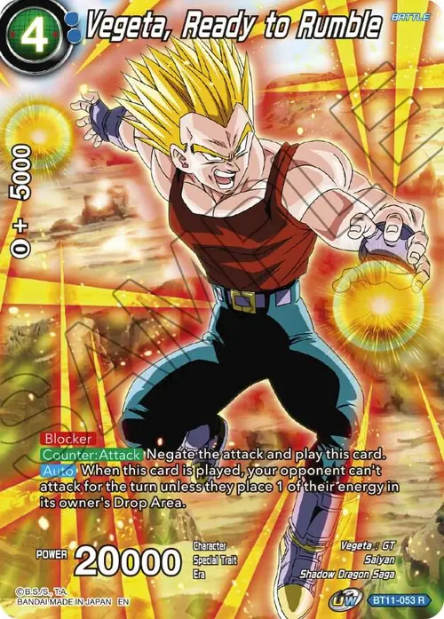 Vegeta, Ready to Rumble card art
