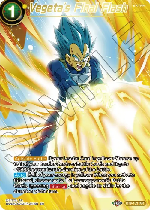 Vegeta's Final Flash card art