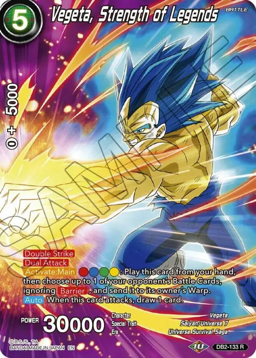 Vegeta, Strength of Legends card art