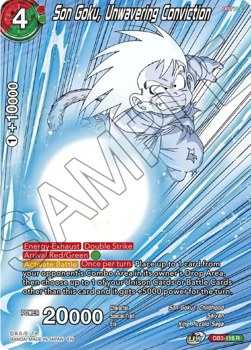 Son Goku, Unwavering Conviction card art