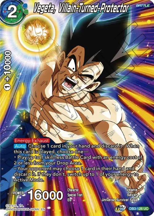 Vegeta, Villain-Turned-Protector card art