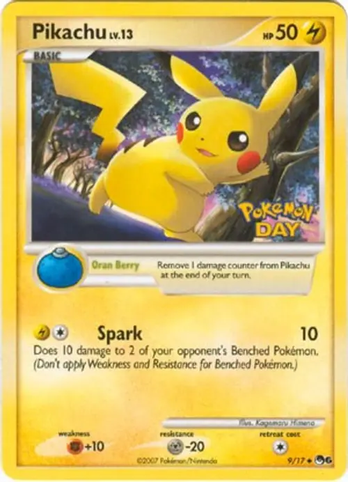 Pikachu (Pokemon Day Stamped) card art