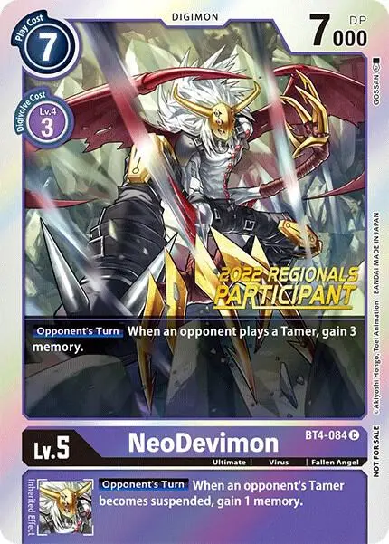 NeoDevimon (2022 Championship Online Regional) [Online Participant] card art