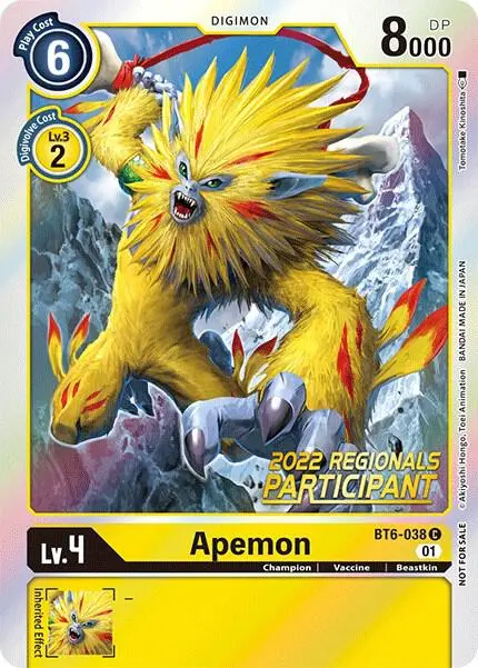 Apemon (2022 Championship Online Regional) [Online Participant] card art