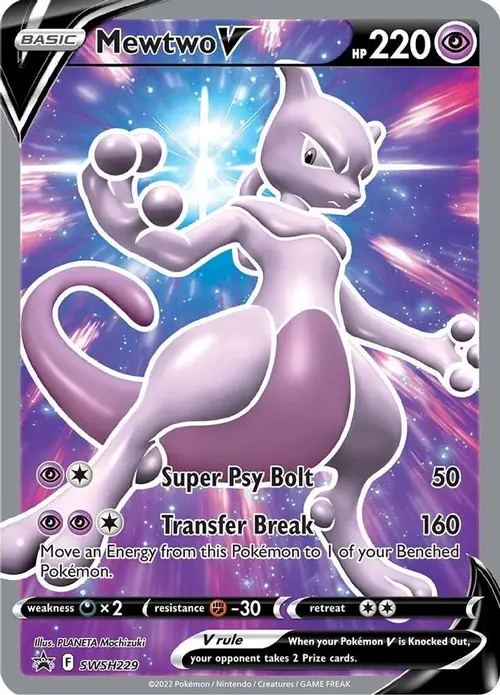 Mewtwo V - SWSH229 card art
