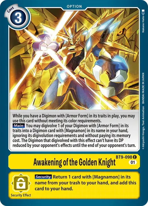 Awakening of the Golden Knight card art