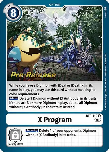 X Program card art