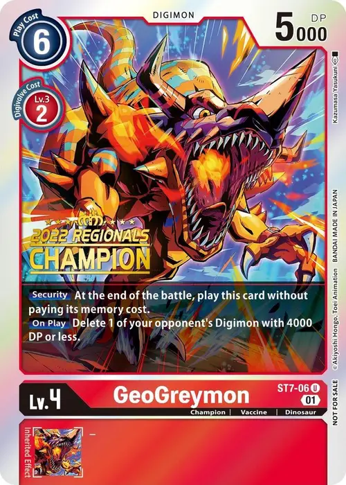 GeoGreymon (2022 Championship Offline Regional) [Online Champion] card art