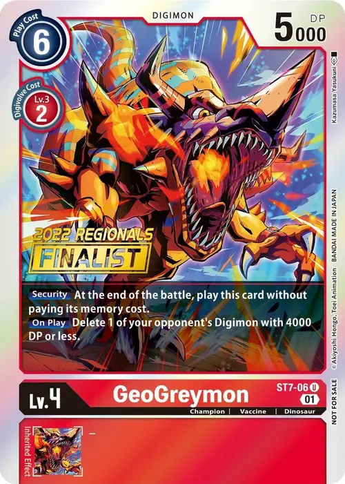 GeoGreymon (2022 Championship Offline Regional) [Online Finalist] card art