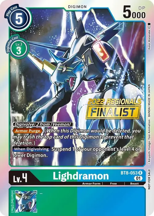 Lighdramon (2022 Championship Offline Regional) [Online Finalist] card art