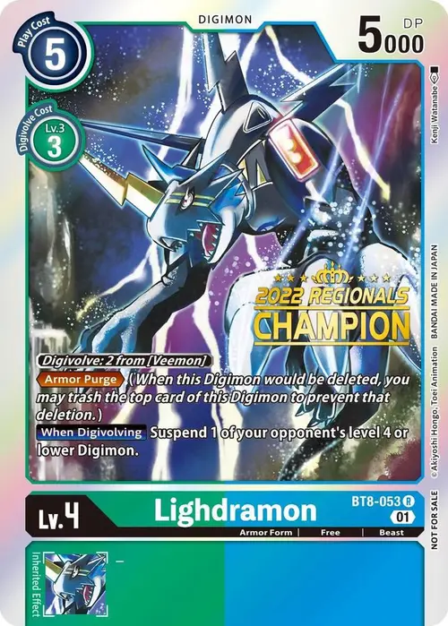 Lighdramon (2022 Championship Offline Regional) [Online Champion] card art