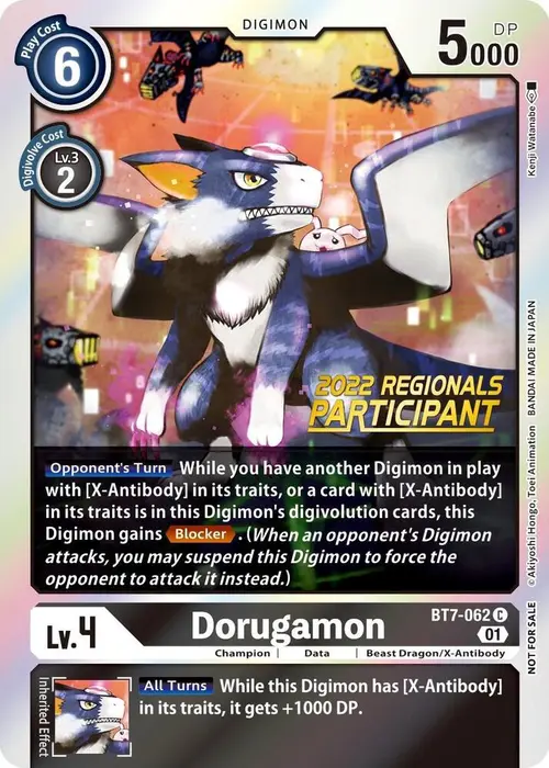 Dorugamon (2022 Championship Offline Regional) [Online Participant] card art