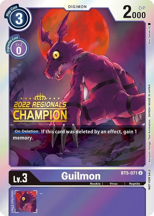 Guilmon (2022 Championship Offline Regional) [Online Champion] card art