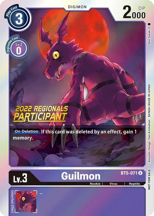Guilmon (2022 Championship Offline Regional) [Online Participant] card art
