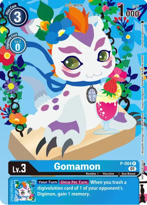 Gomamon - P-004 (Tamer's Card Set 2 Floral Fun) card art