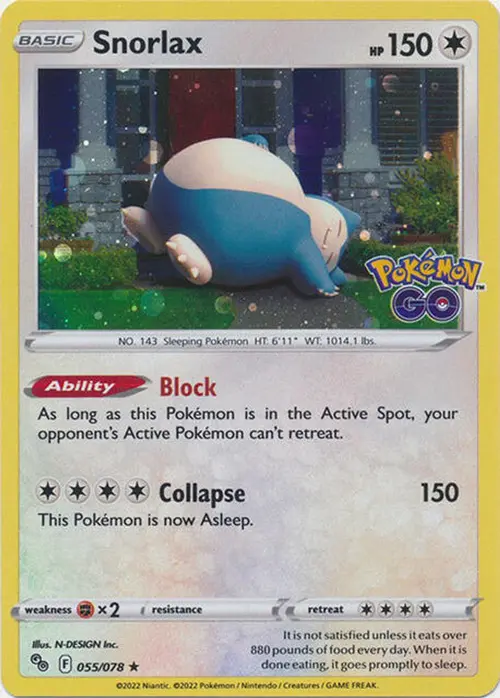 Snorlax - 55/078 (Cosmos Holo) card art