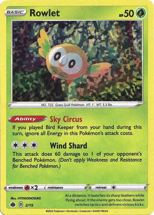 Rowlet - 2/15 card art