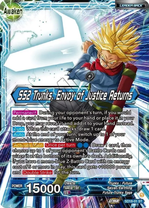 Trunks // SS2 Trunks, Envoy of Justice Returns (Silver Foil) card art