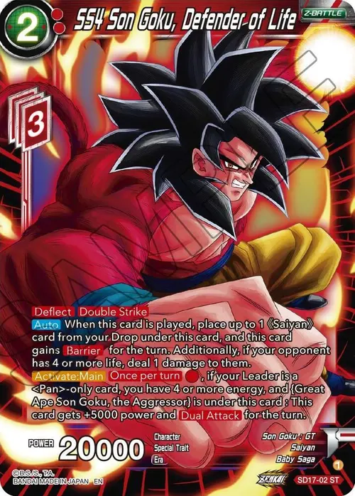 SS4 Son Goku, Defender of Life (Silver Foil) card art