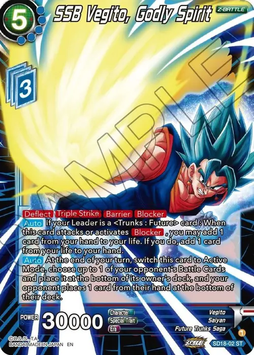 SSB Vegito, Godly Spirit (Silver Foil) card art
