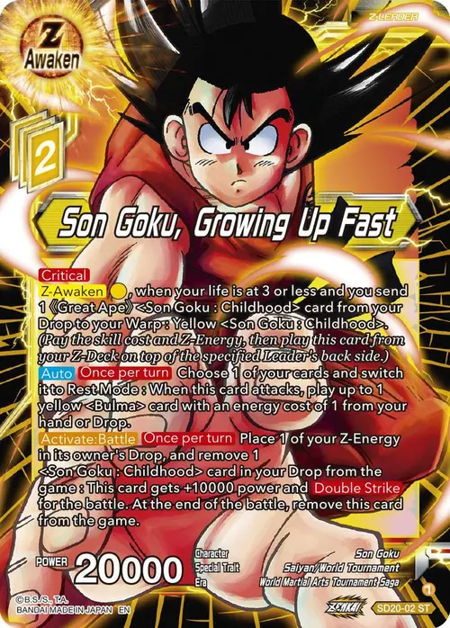 Son Goku, Growing Up Fast (Silver Foil) card art