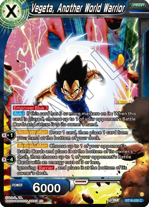 Vegeta, Another World Warrior card art